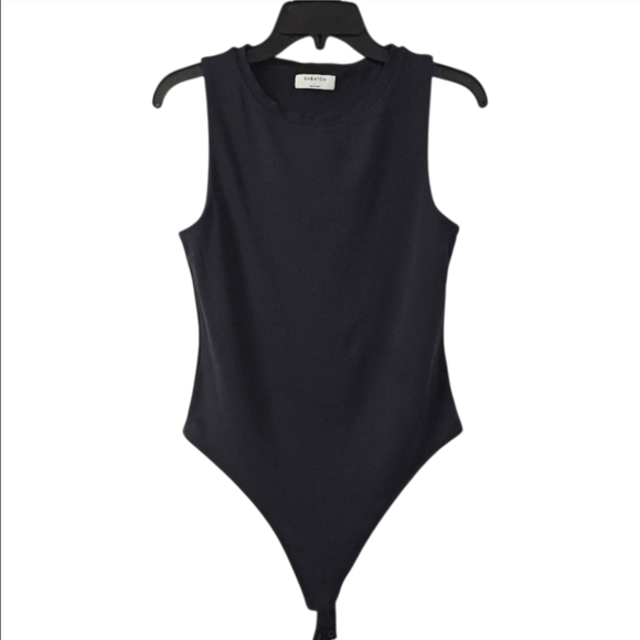 Aritzia Tops - ARITZIA BABATON THONG BODYSUIT BLACK LARGE